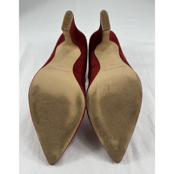 MARC FISHER RED SUEDE Mary Jane Style PUMP SIZE 10M - Picture 12 of 14
